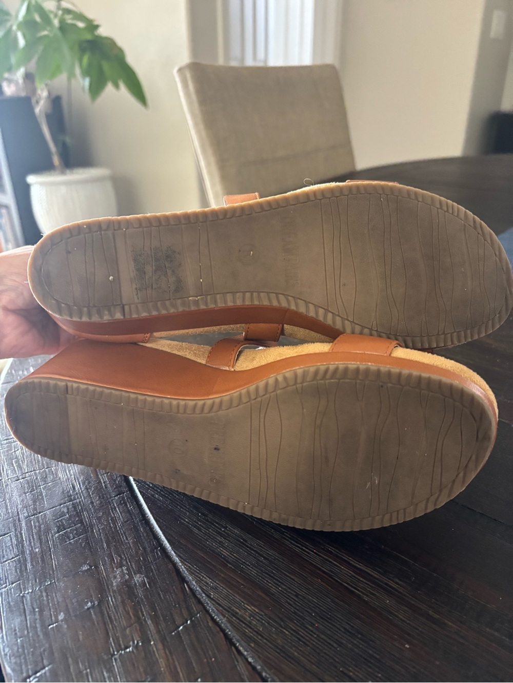 Dream Pairs Tan Strappy Wedge Sandals - Picture 4 of 5